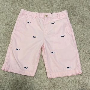 Vineyard Vines Embroidered Pink Whale Shorts Boys 16